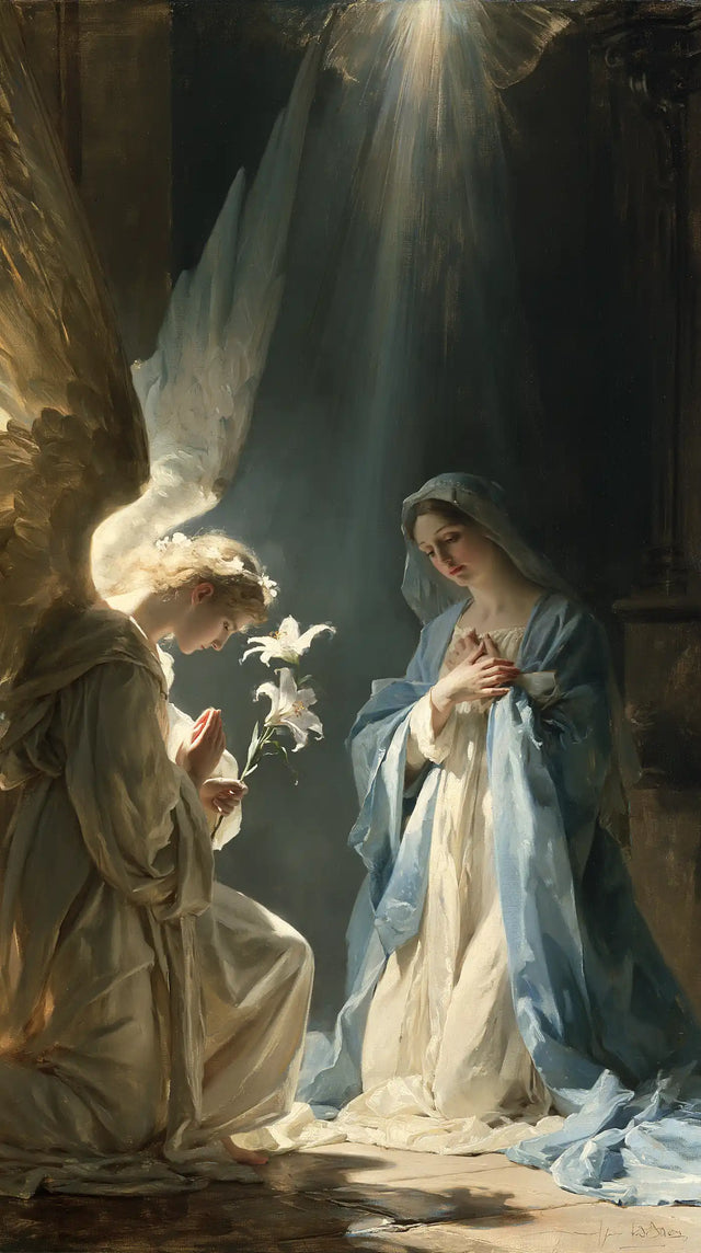 The Annunciation - Celestial Annunciation in Blue Ivory and Gold · Portrait n° 10