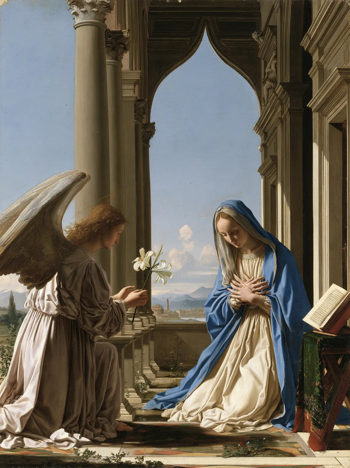 the Annunciation in Florentine Renaissance style in Florentine Renaissance style, portrait Christian artwork no. 14