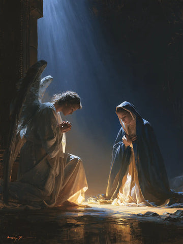 The Annunciation - Midnight Blue Chiaroscuro · Portrait n° 15