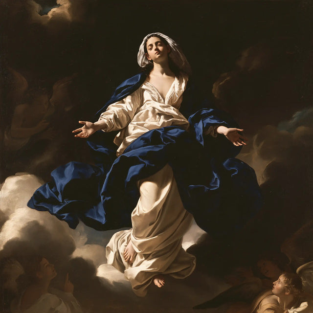 The Assumption of Mary — Flight in Cobalt Folds