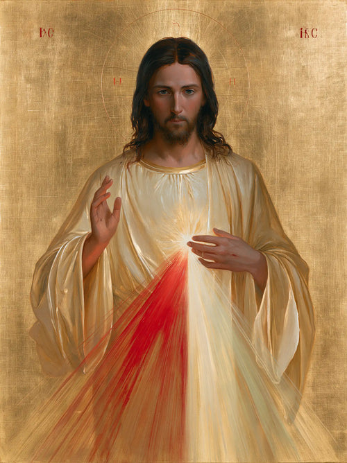 Divine Mercy Jesus in a contemporary Byzantine icon in Contemporary Byzantine style, portrait Christian artwork no. 14