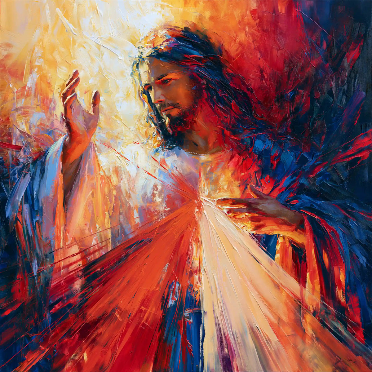 Divine Mercy Jesus – Expressionist · Square no. 2