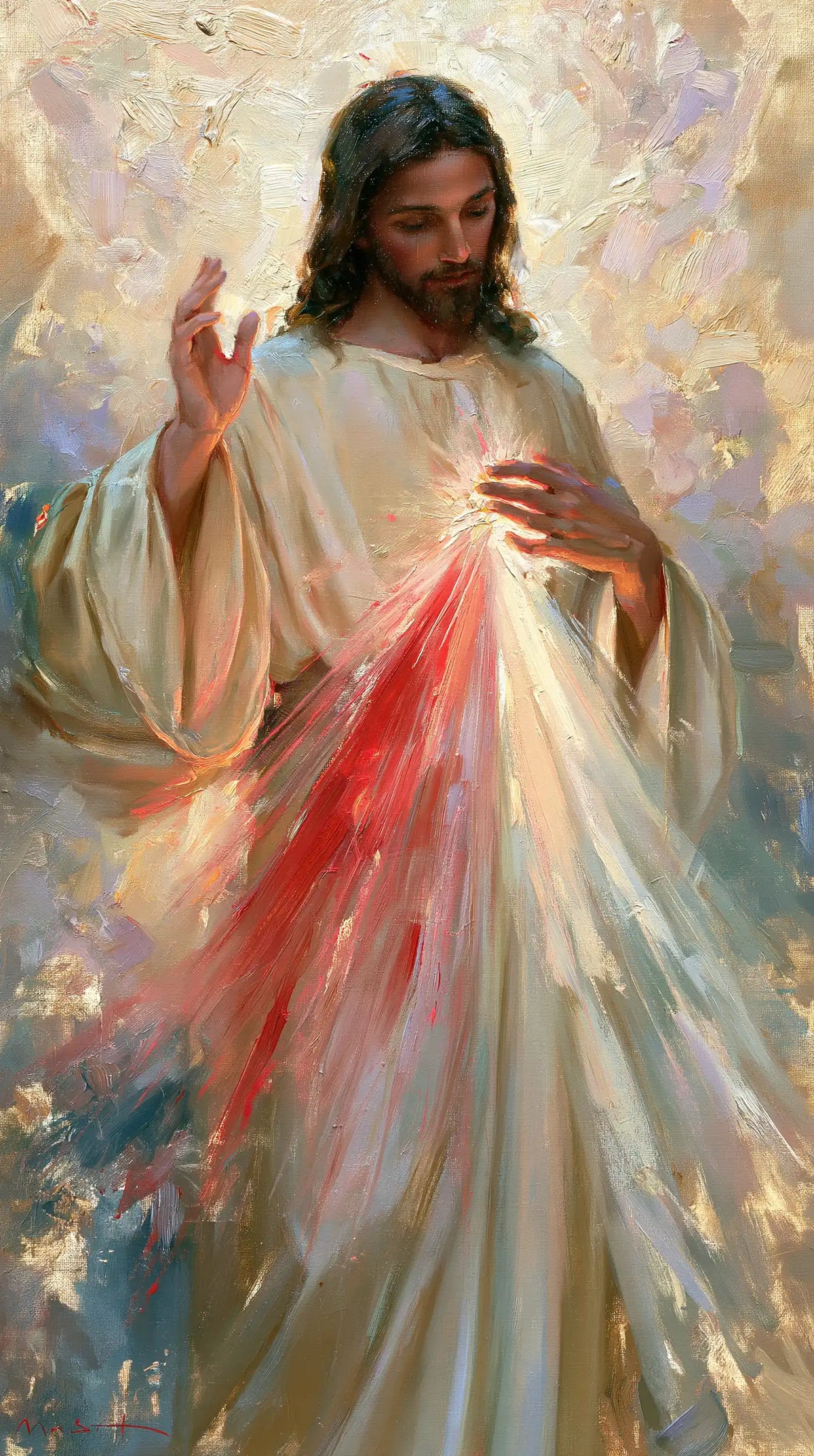 Divine Mercy Jesus — The Bow Within Lilac Light