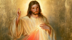 Divine Mercy Jesus — The Gaze with Copper Reflections