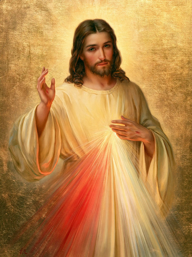 Divine Mercy Jesus — Grace in Honeyed Folds
