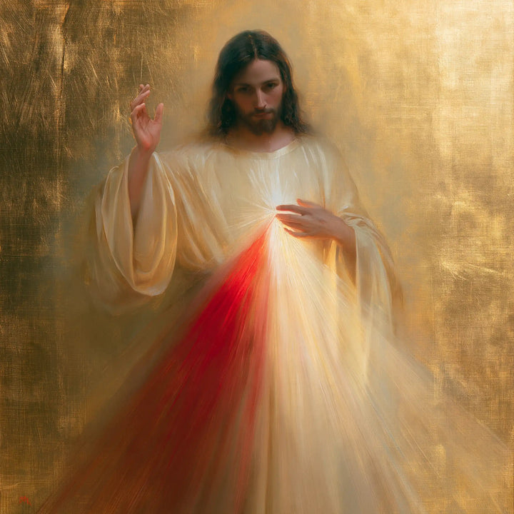 Divine Mercy Jesus - Sacred Gold · Square n° 1