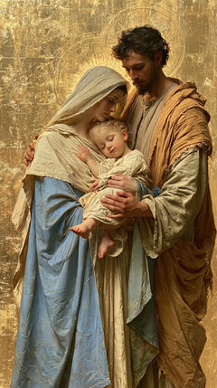 The Holy Family — The Refuge in Long Blue Fabrics