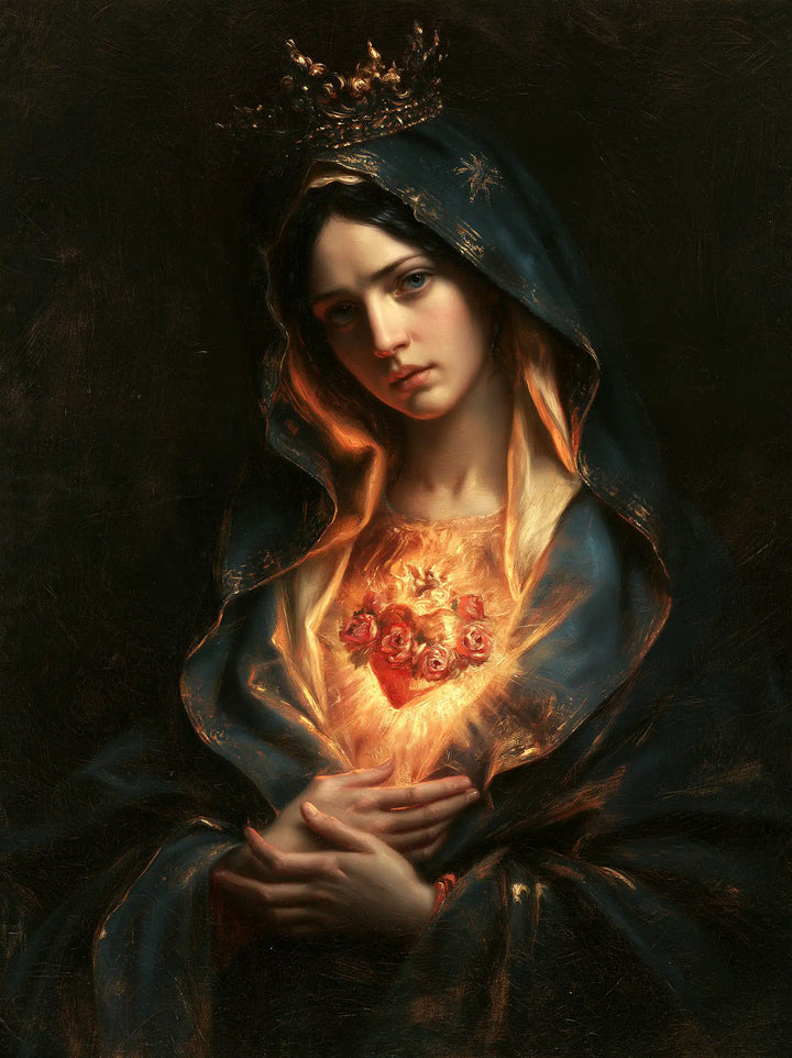 The Immaculate Heart of Mary — The Glow Within the Starred Veil