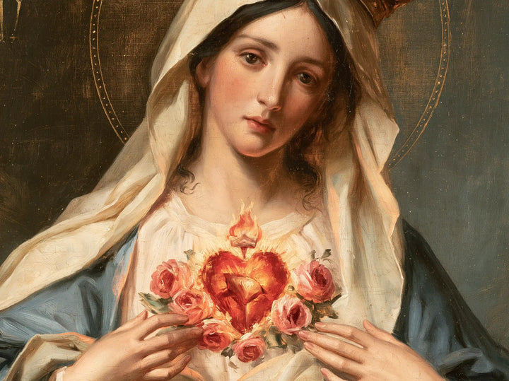 The Immaculate Heart of Mary — The Living Heart in the Pink Wreath
