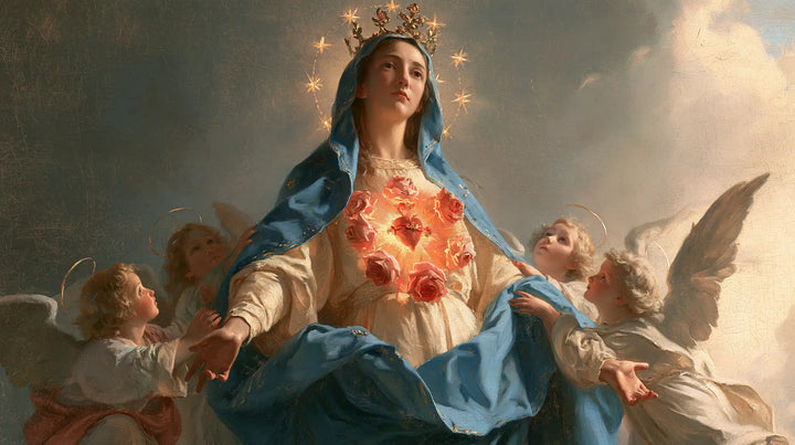 The Immaculate Heart of Mary — The Royal Gaze Above the Wings