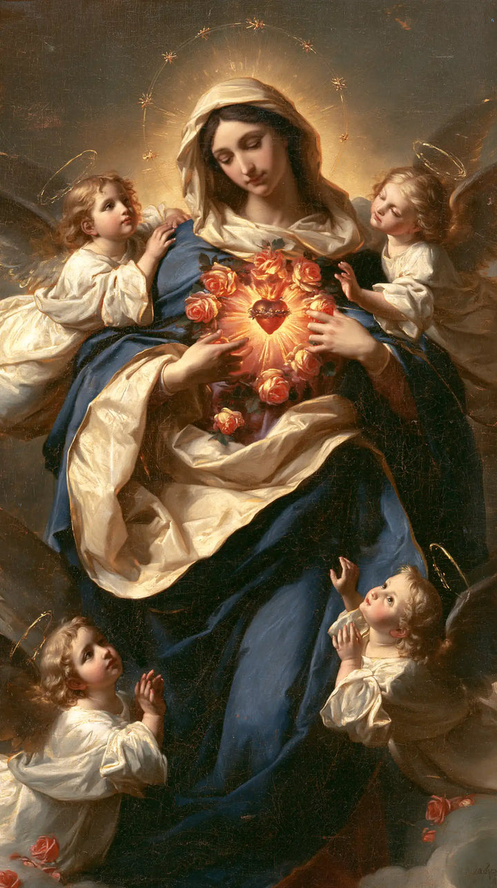 The Immaculate Heart of Mary — The Heart Within the Ivory Drapery