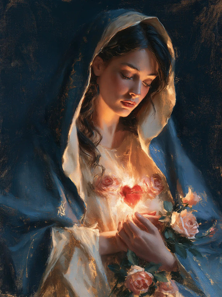 Immaculate Heart of Mary - Midnight Blue Chiaroscuro · Portrait n° 18