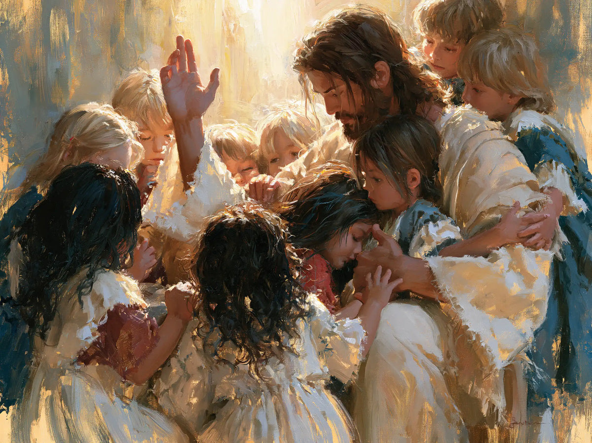 Jesus and the Children — The Embrace in Ivory Gleams