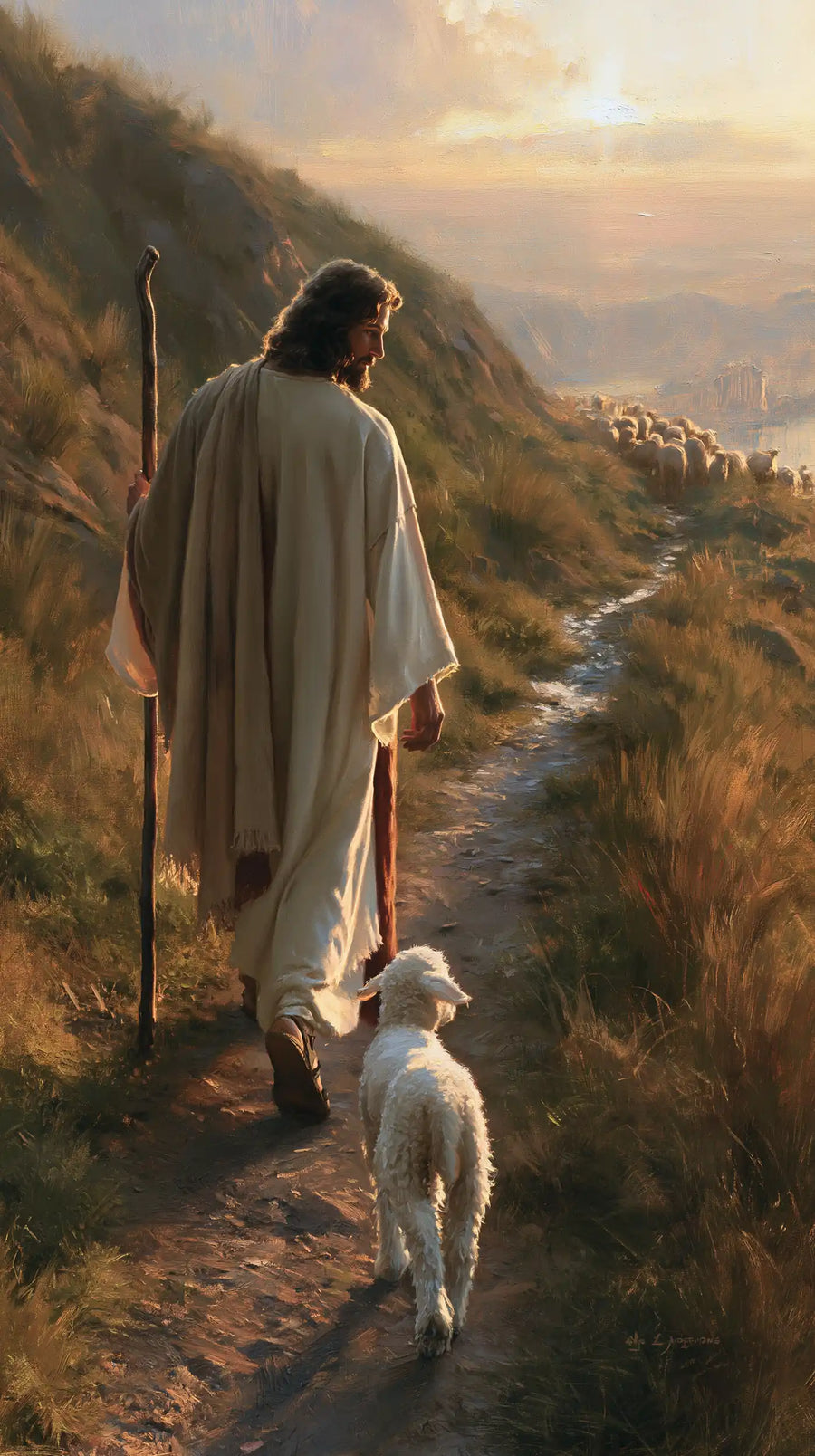 Jesus and the Lamb - Jesus Guiding the Lamb · Portrait n° 6
