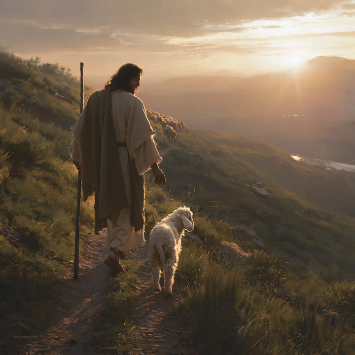 Jesus and the Lamb - Jesus Guiding the Lamb · Square n° 4