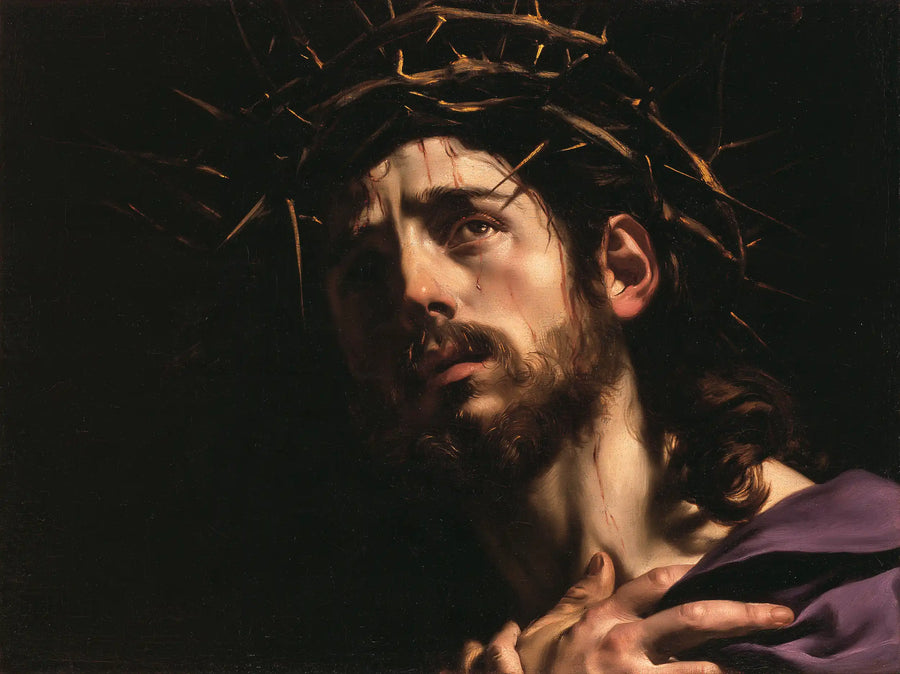 Jesus Crowned with Thorns — The Heart beneath Outstretched Fingers