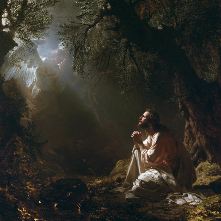 Jesus in Gethsemane — The Angel in the Foliage Opening