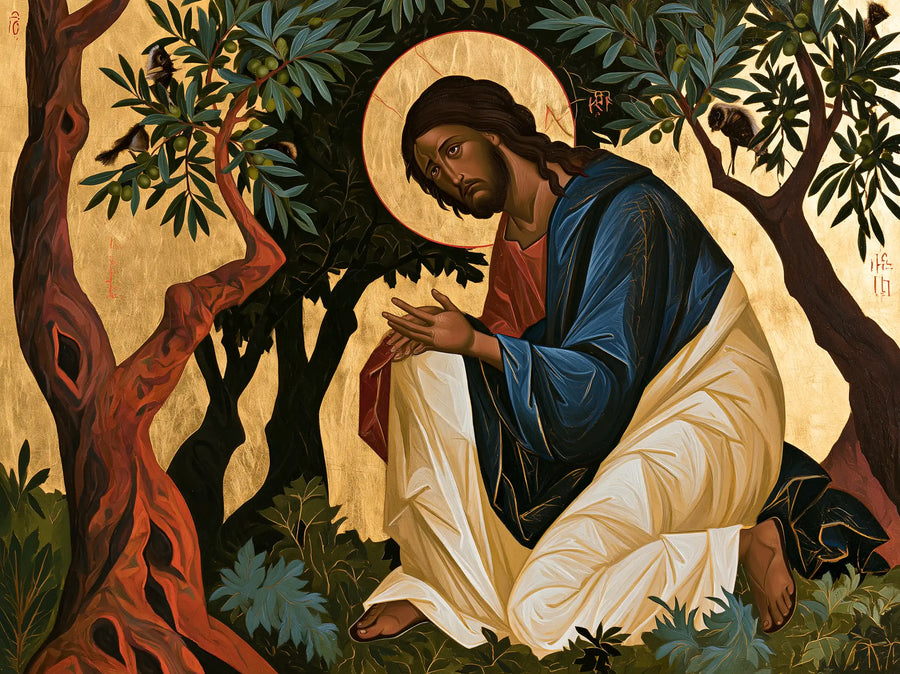 Jesus in Gethsemane - Contemporary Byzantine · Landscape n° 5