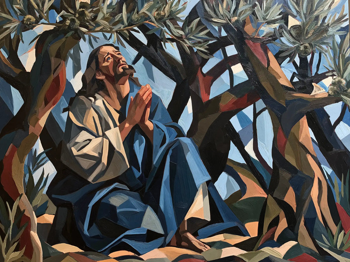 Jesus in Gethsemane — The Ascent among Faceted Trees