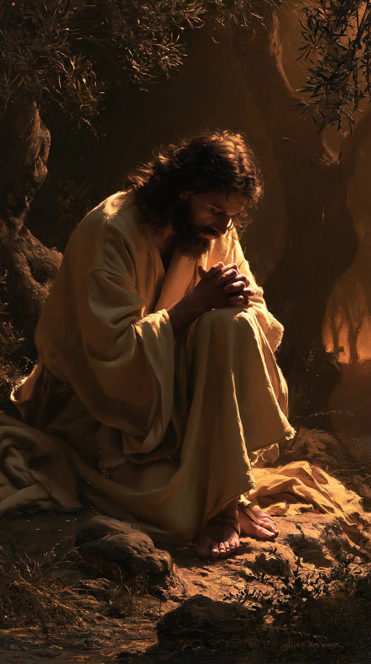 Jesus in Gethsemane - Jesus Prostrate in the Garden · Portrait n° 4