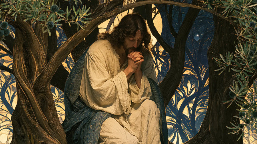 Jesus in Gethsemane - Sacred Art Nouveau · Landscape n° 12