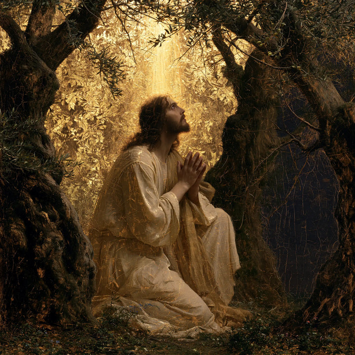 Jesus in Gethsemane - Sacred Gold · Square n° 5