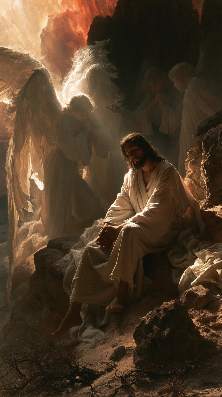Jesus in the Desert — Silence Beneath the Fiery Rift