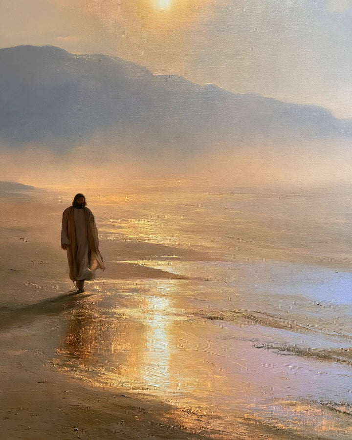 Jesus in the Desert — The Small Silhouette in the Golden Expanse