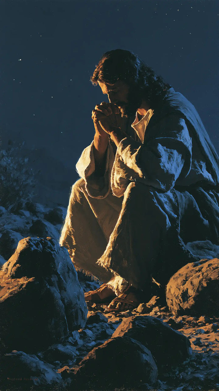 Jesus in the Desert - Midnight Blue Chiaroscuro · Portrait n° 6