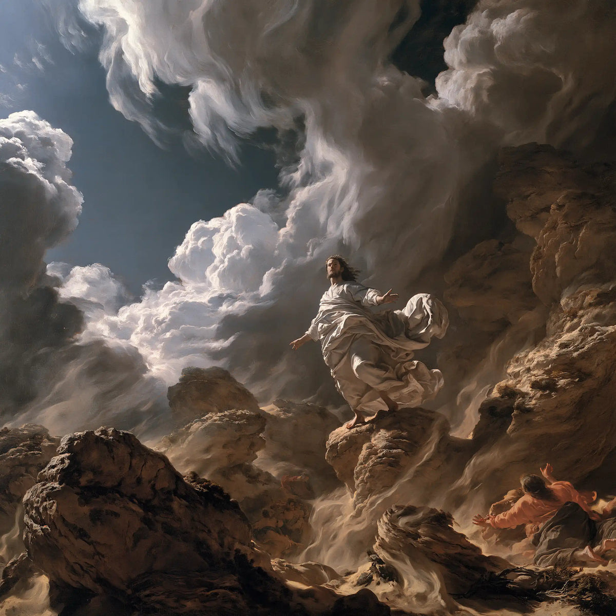Jesus in the Desert — Linen in the Opening of the Troubled Sky