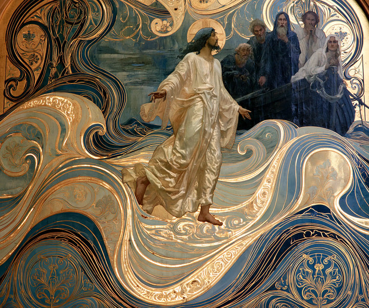 Jesus Walking on Water — The Meeting within Pearly Folds