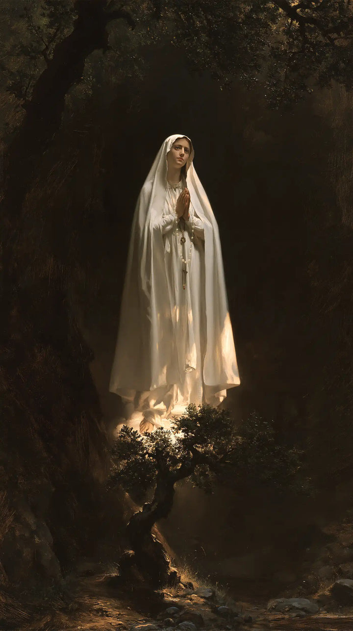 Our Lady of Fatima – Caravaggio Tenebrism · Portrait no. 5