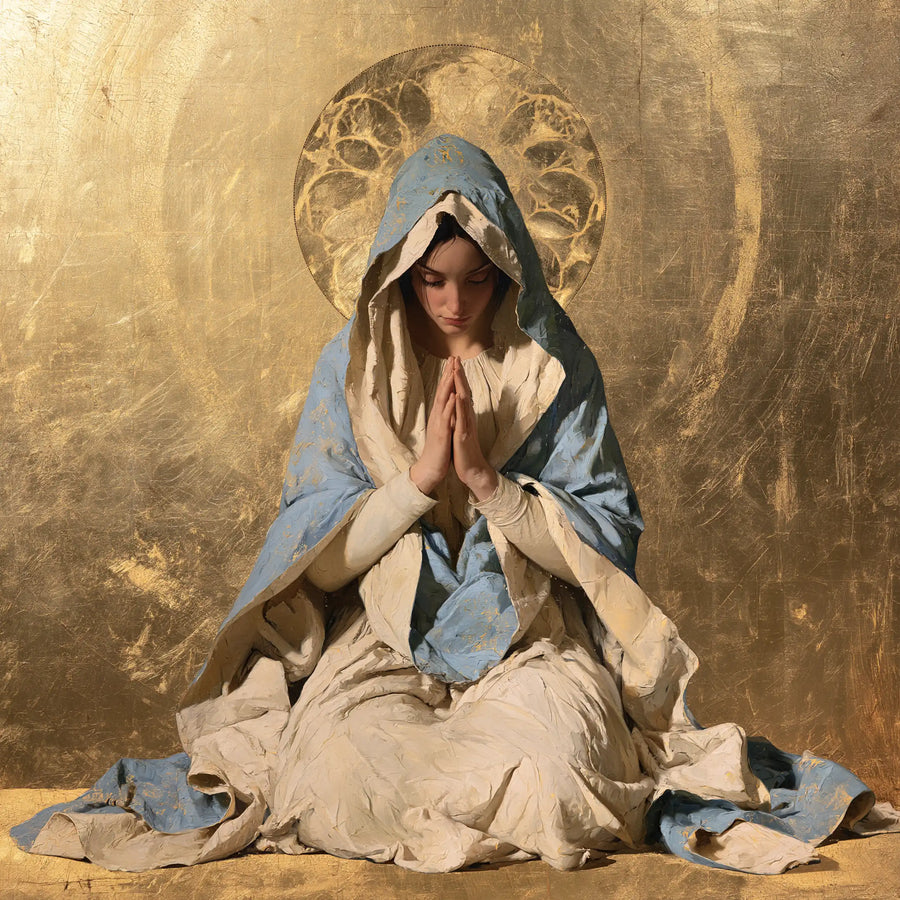 Virgin Mary in Prayer - Contemporary Byzantine · Square n° 1