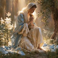 Virgin Mary in Prayer — Prayer in the Garden of Bare Feet