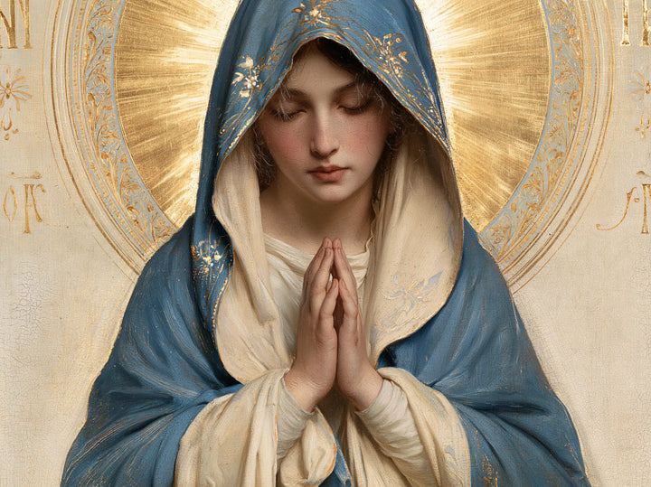 Virgin Mary in Prayer - Sacred Art Nouveau · Landscape n° 5