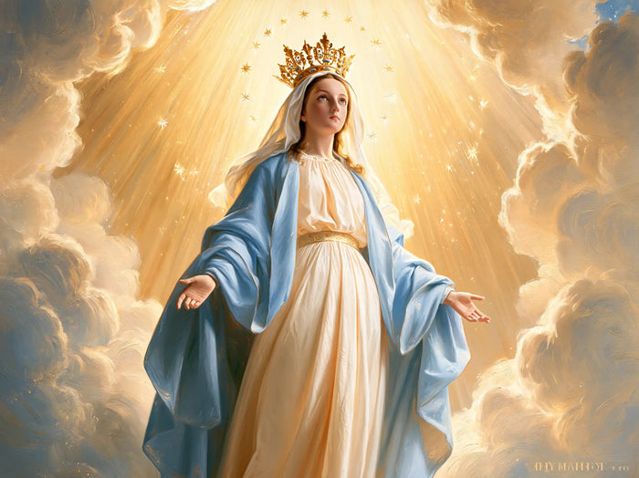 Mary, Queen of Heaven — Clear Blue in the Torrent of Gold