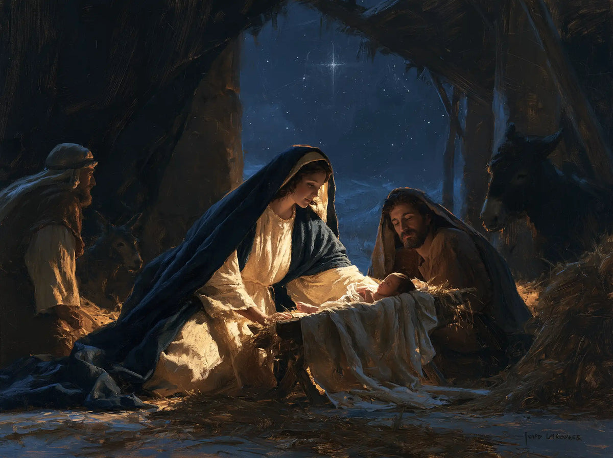 The Nativity — Swaddling Draped Beneath the Stars