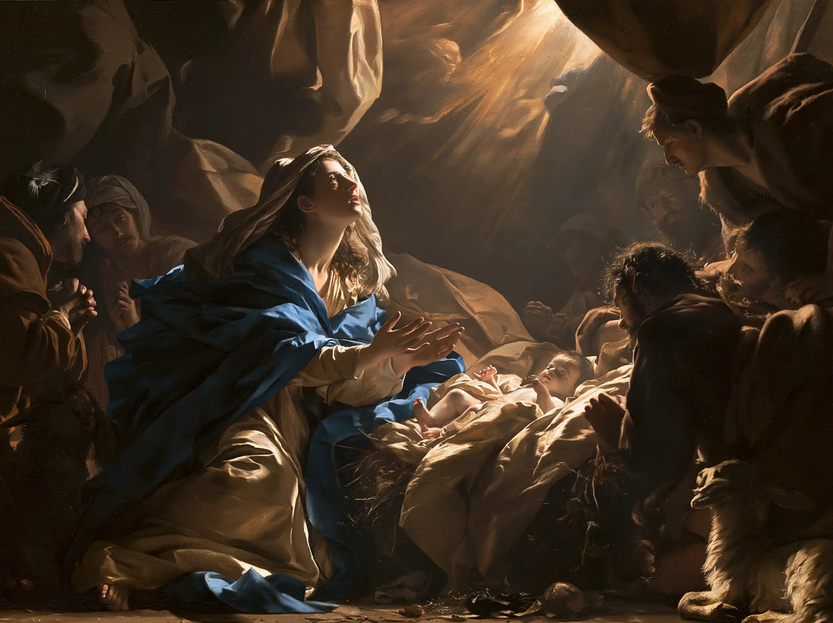 The Nativity — The Offering beneath the Descending Ray