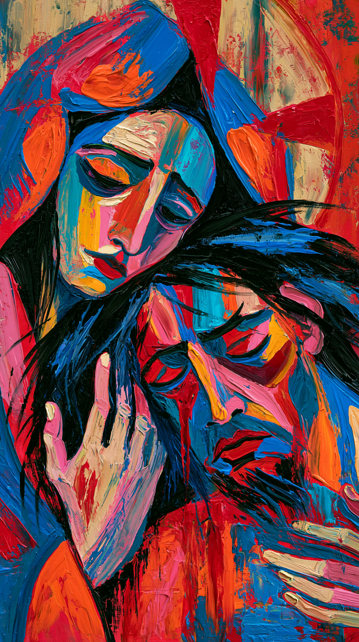The Pietà — A Cheek Against Scarlet