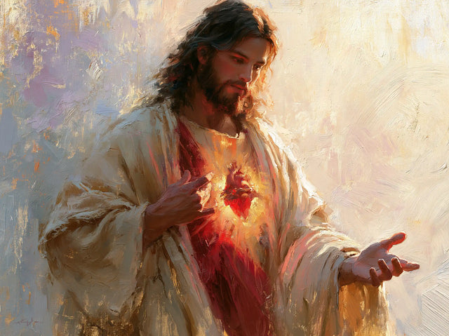 The Sacred Heart of Jesus — The Hand Offered to the Pastel Morning