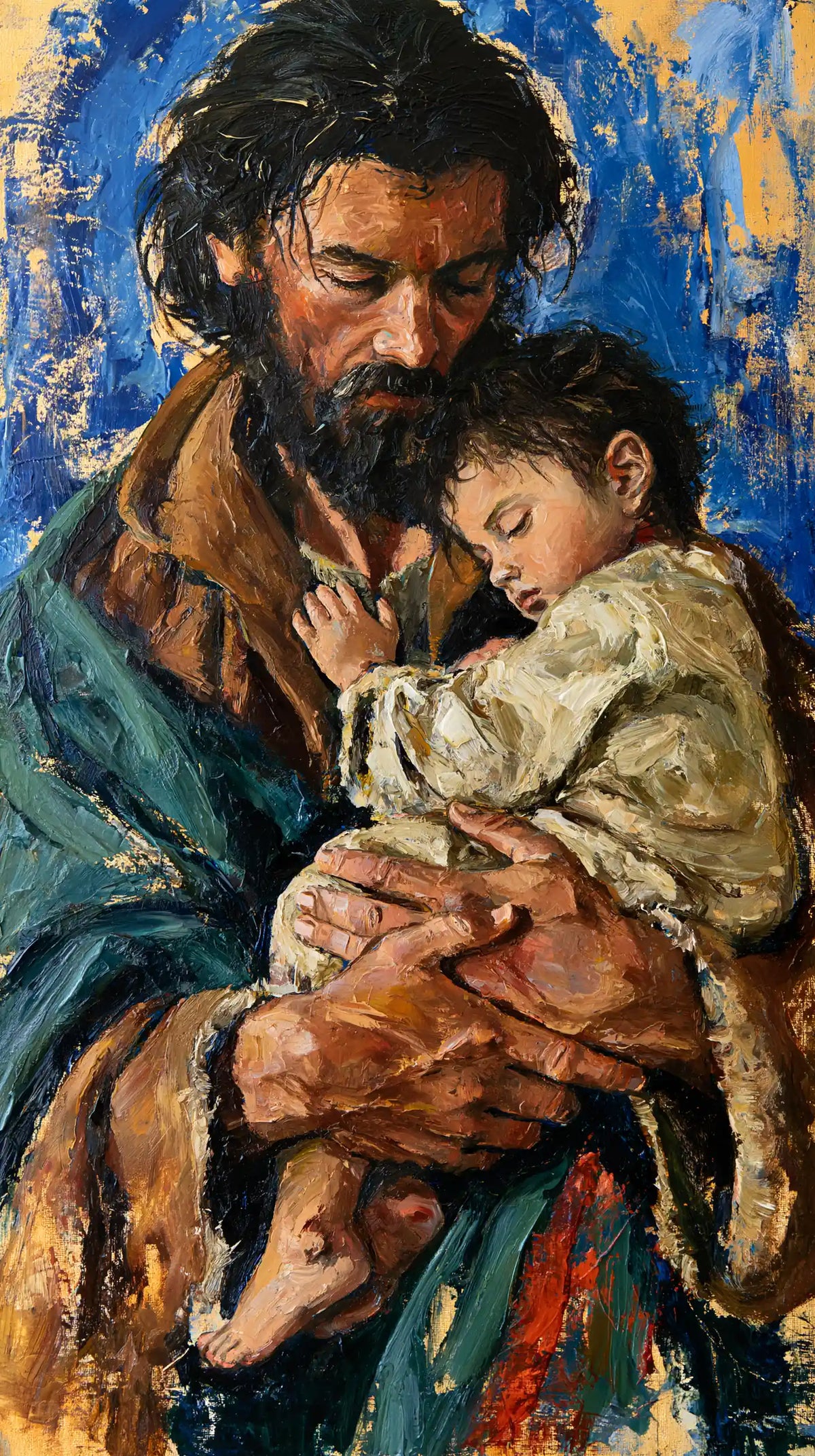 Saint Joseph with the Child Jesus – Expressionist · Portrait no. 1