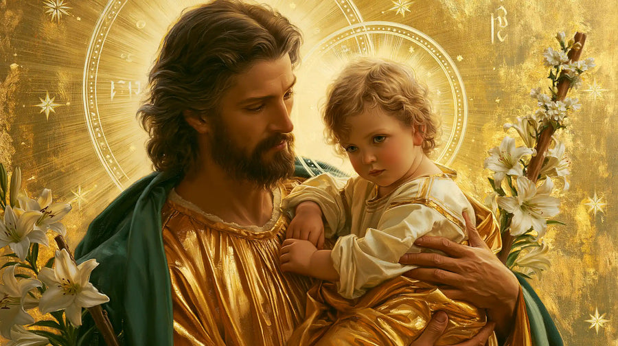 Saint Joseph with the Child Jesus – Sacred Gold · Landscape no. 11
