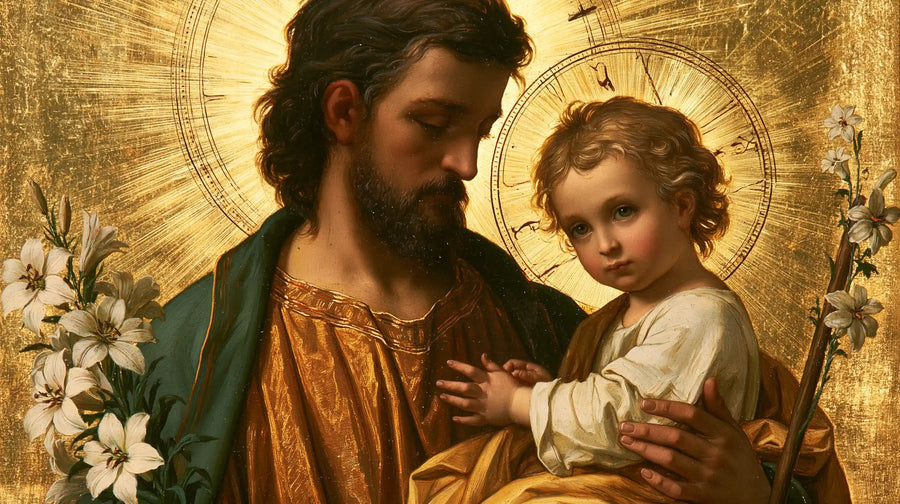 Saint Joseph with the Child Jesus – Sacred Gold · Landscape no. 12