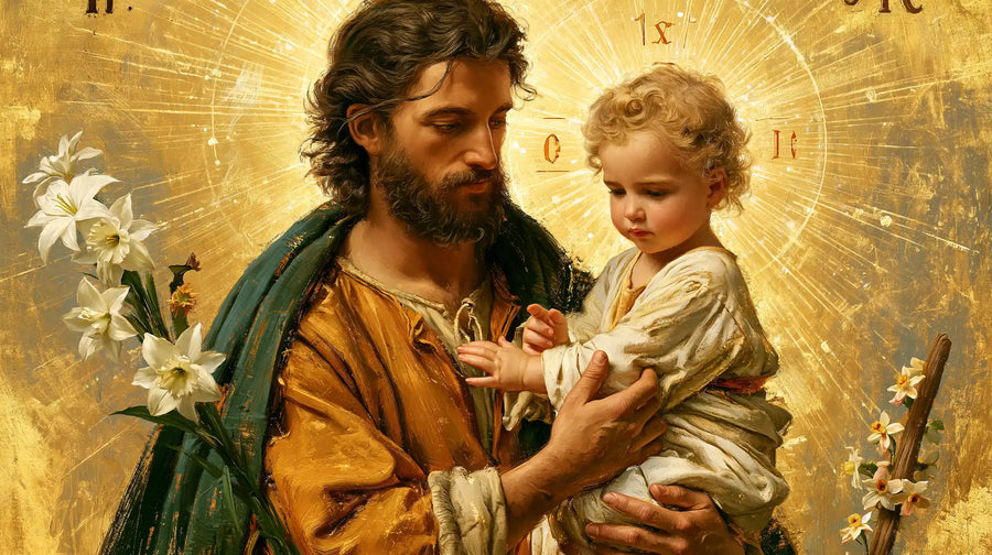 Saint Joseph with the Child Jesus – Sacred Gold · Landscape no. 15