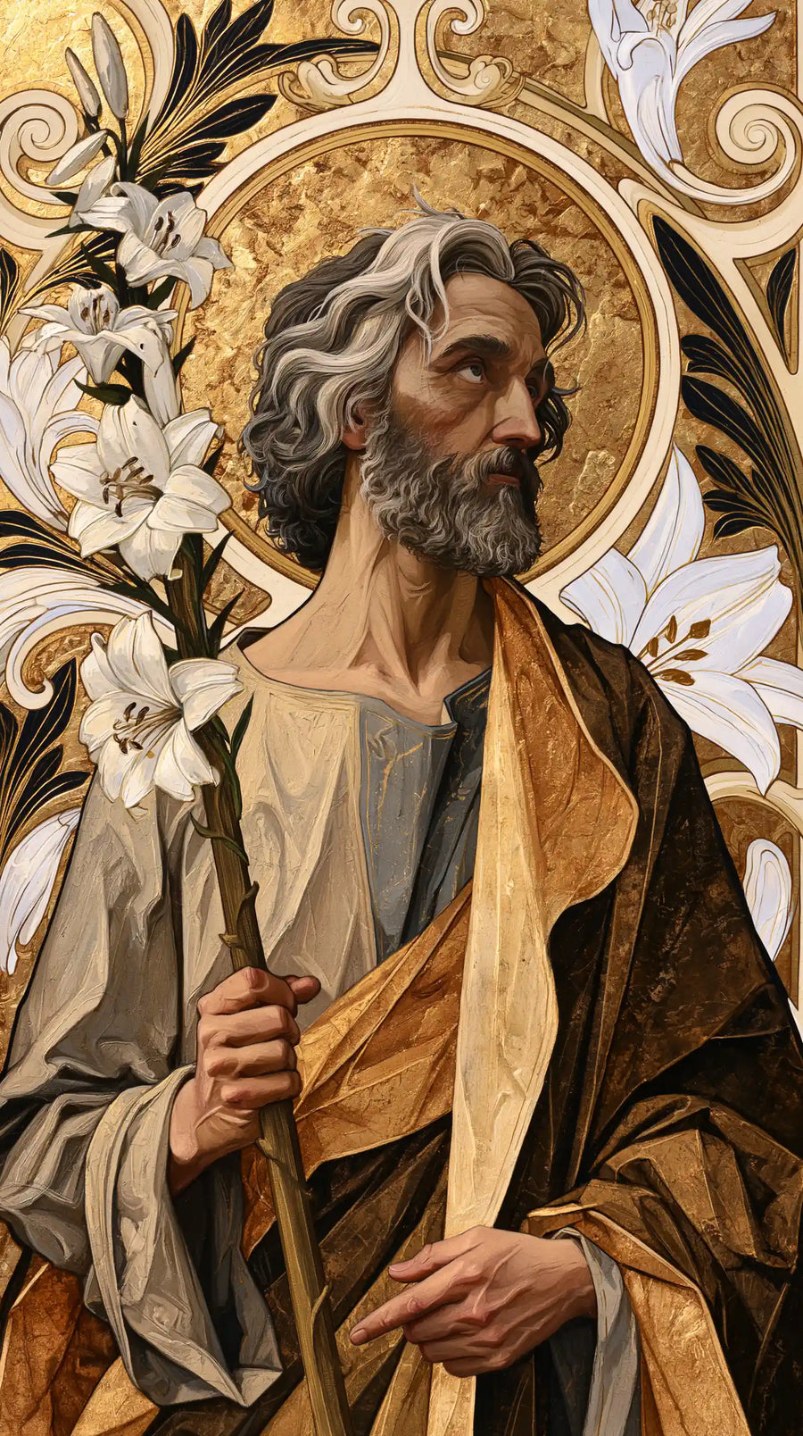 Saint Joseph – Sacred Art Nouveau · Portrait no. 3
