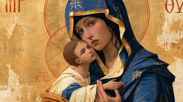 Virgin Mary and Child Jesus - Contemporary Byzantine · Landscape n° 11