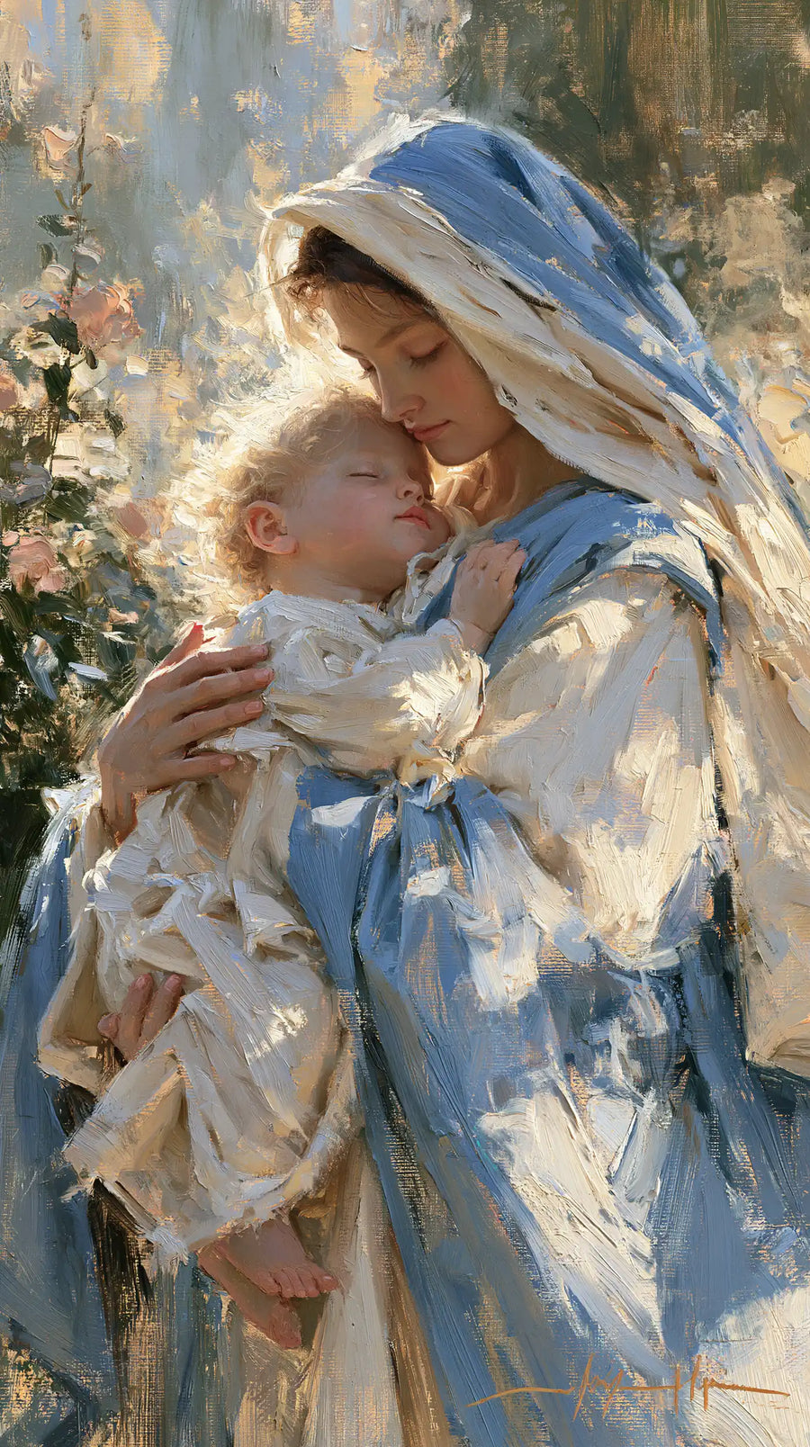 Virgin Mary and Child Jesus - Impressionist · Portrait n° 5