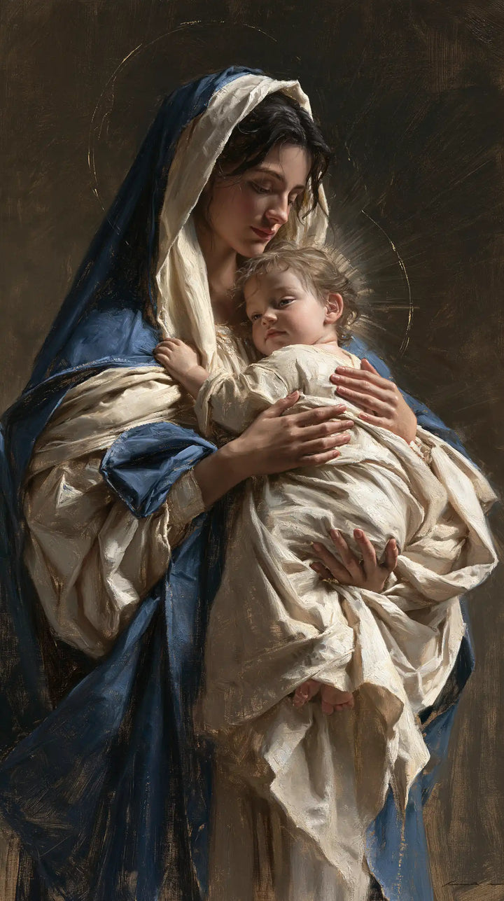The Virgin and Child — Sleep in Swaddling Bound with Light
