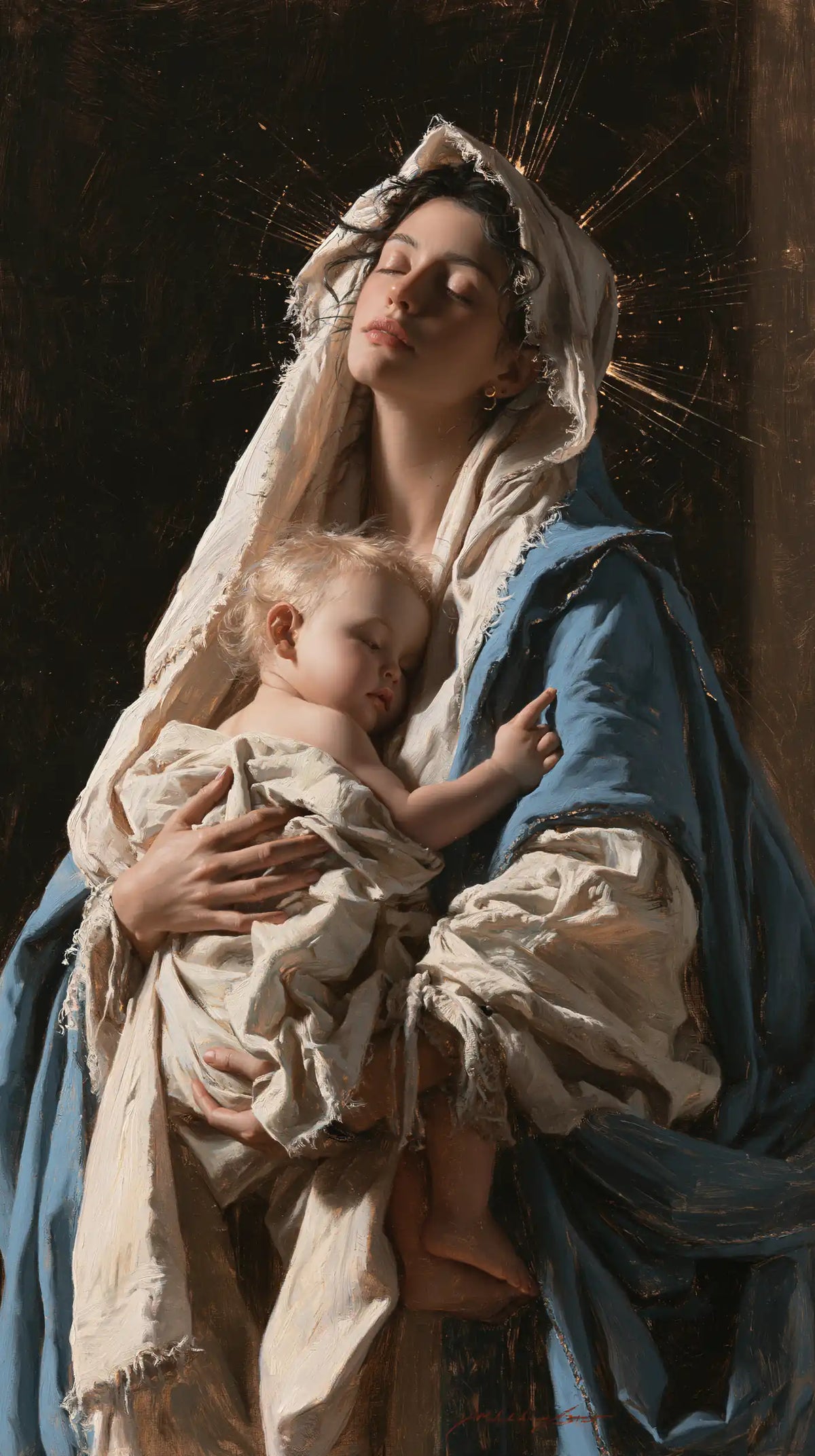 The Virgin and Child — The Little Hand Beneath the Upturned Gaze