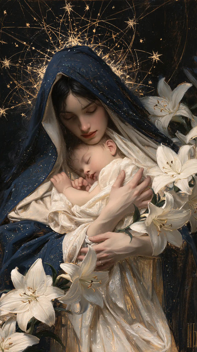 Virgin Mary and Child Jesus - Symbolist · Portrait n° 11